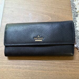Kate Spade Pebbled Black Leather Wallet